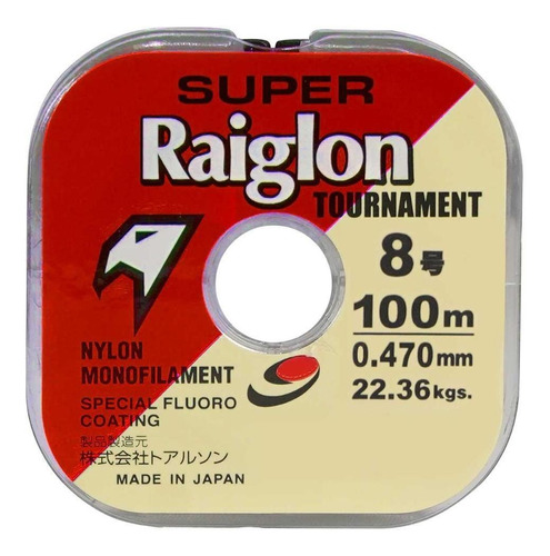 Línea de pesca transparente Super Raiglon 100 m 0.470 mm