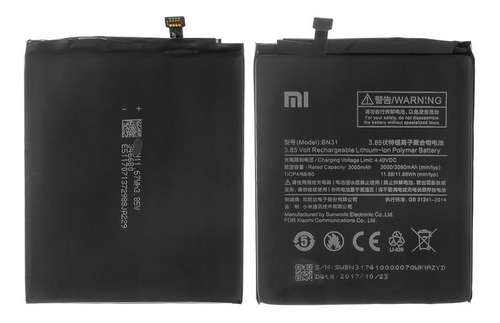 Batería Xiaomi Redmi S2 / Mi A1 / Note 5a / Mi 5x Ref. Bn31
