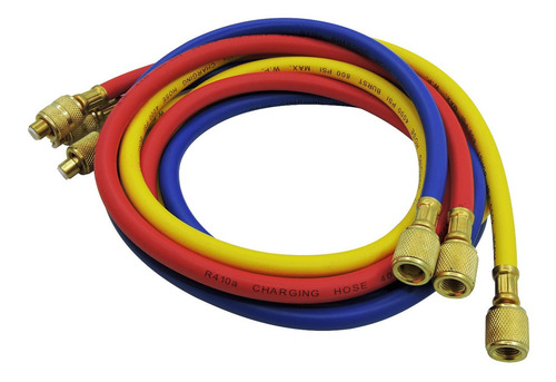 Imagen 2 de 10 de Juego De Mangueras Para Manifold R410 Refrigeracion 150cm