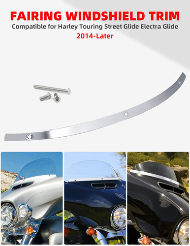 Moldura Parabrisas Cromado Pulido Harley Davidson 2014-2024