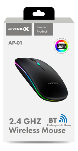 Computacion Mouse Motomo Ap-01 Recarga 1.660dpi Negro