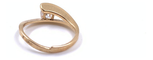 Anillo Semi Abierto Con Circonia O/r  Oro 14k 2.5grs