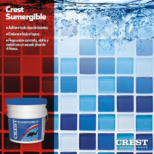 Sumergible Crest Adhesivo Epóxico Para Azulejos Blanco 3.78l