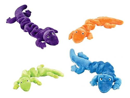 Zanies Plush Bungee Geckos Dog Toy, 16 Pulgadas, Paquete De 