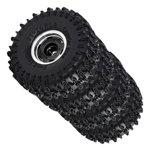 4 Piezas De Ruedas Y Neumáticos De Coche Rc De Negro