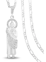 Comprar Dije De San Judas Y Cadena De Plata Fina .925 3x1 P\u002F Hombre