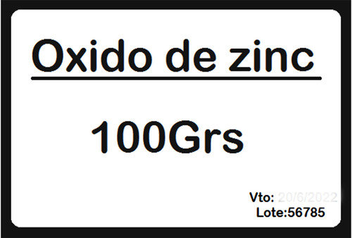 Oxido De Zinc Envase De 100grs. En Caba Barrio De Belgrano