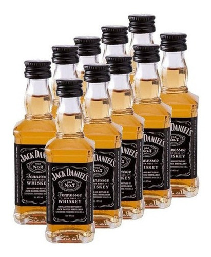 Lembrancinha Jack Daniel's Miniatura 50 Ml - 10 Unidades