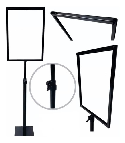Porta Cartaz Para Folha A4 Kit 5 Pedestais - Com Regulagem