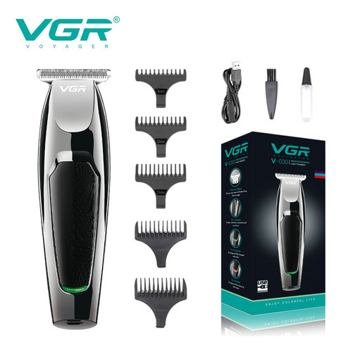 Vgr Máquina De Corte Cabelo E Barba Profissional Cabelereiro Cor Prateado/preto Bivolt