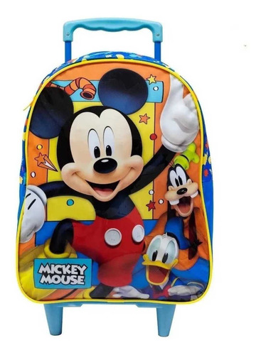 Mochila Carrinho Disney Mickey Mouse Azul 16 Xeryus 10500