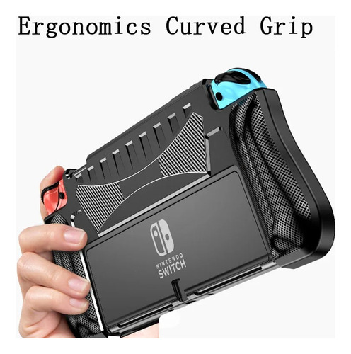 Capa Preta Silicone Switch Oled Compatível Com Dock
