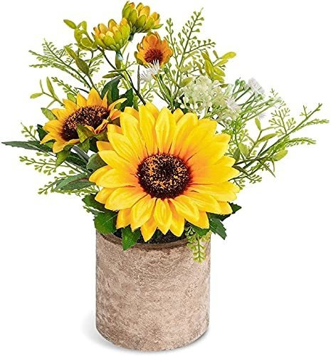 Cocoboo Plantas Artificiales En Macetas De Girasol Flor Amar