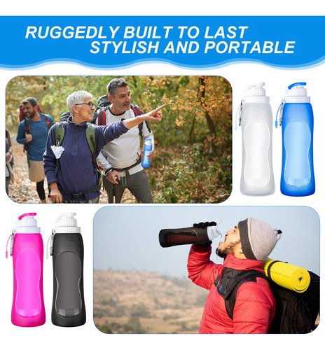 Botellas Plegables De Silicona A Prueba De Fugas 500 Ml