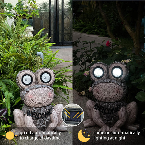 Estatua De Jardín Con Luces Solares, Adorno De Césped