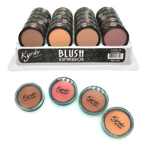 Display 24 Blush Iluminador Kyrav Caixa Maquiagem Atacado 