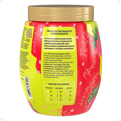 Creme Salon Line Multy Morango E Óleo De Macadâmia 1kg