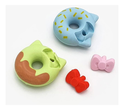Pack 12 Gomas De Borrar De Donut Kawaii X 2 Cajas De 6 Pcs Color Rosa