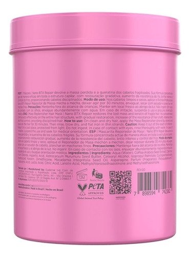 Richée Nanobtx Repair Repositor De Massa 1 Kg