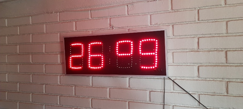 Reloj Led Grande Pared, Hora, Minutos Y Temperatura 80x32cm Negro