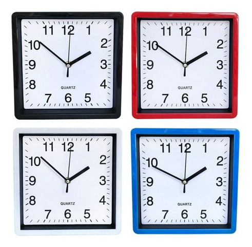 Reloj De Pared Cuadrado Mural Decorativo 20 Cm Silencioso