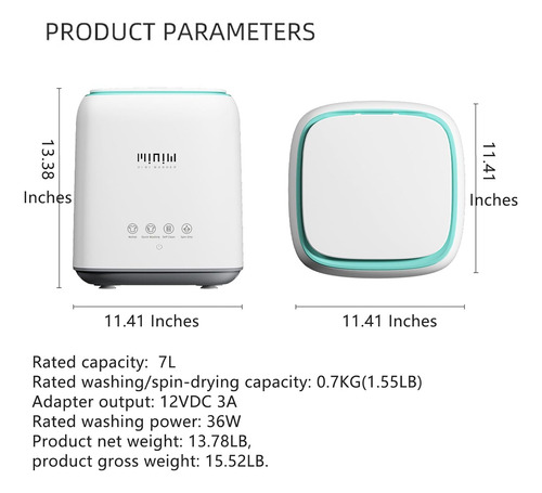 Lavadora Mini Totalmente Automática Portátil Ropa Int...