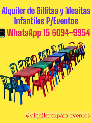 Alquiler Sillas Y Mesas Infantiles P/cumples $75.000 !!!!