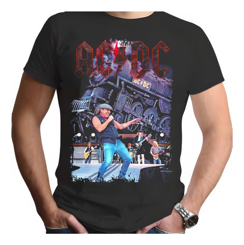 Camiseta Ac/dc Estampada 100% Algodon