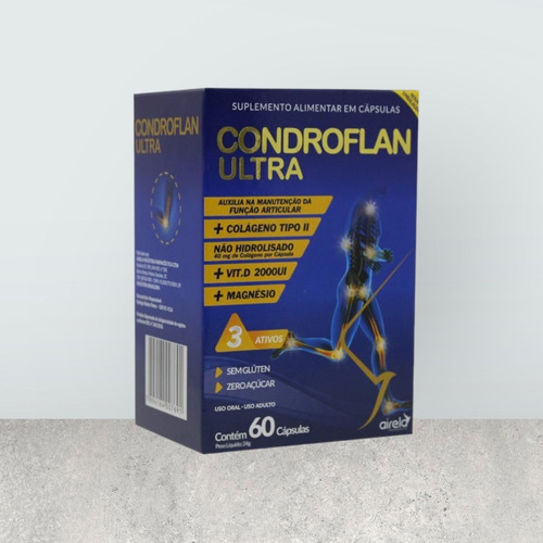 Kit 4 Caixas Condroflan Ultra 60 Capsulas Colágeno Vit.d Mag