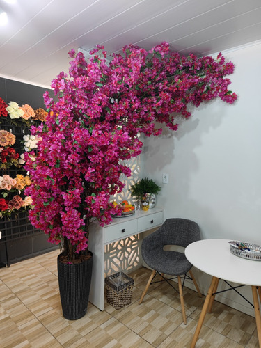 Arvore Com Flores Bougainvillea Artificial Decoração 2mt