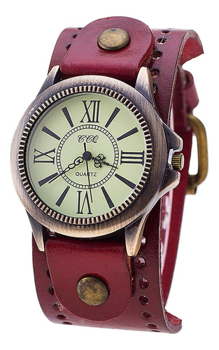 Relojes De Pulsera De Punk, Rojo Diámetro De  40 Mm