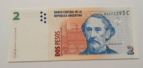 Argentina Billete C/ Leyenda Dos Pesos Sc