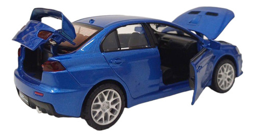 Auto A Escala Mitsubishi Lancer Evolution 1:32 Msz Color Azul