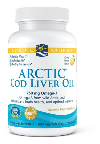 Artic Cod Liver Oil 90 Caps. | Sabor Limón | Nordic Naturals