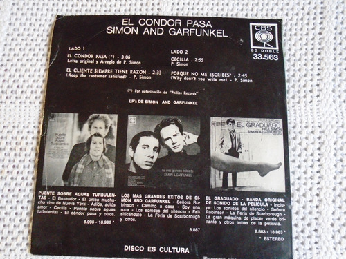 Disco Simple Vintage. Simon And Garfunkel . El Condor Pasa