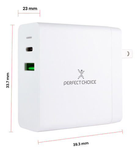 Cargador De Pared 65w Usb Y Tipo C Laptop Tablet /vc Color Blanco