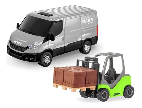 Brinquedo Caminhão Iveco C/ Empilhadeira Miniatura - Usual