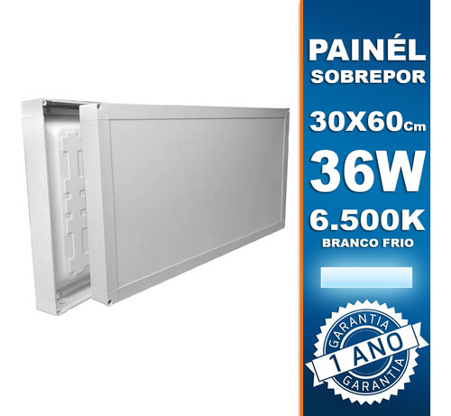 Painel Led 60x30 Plafon Retangular Sobrepor 36w 6500k Branco Cor Branco frio 110V/220V