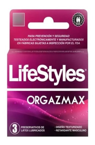 Preservativo Orgazmax Lifestyles Textura & Retardante X 3 Un