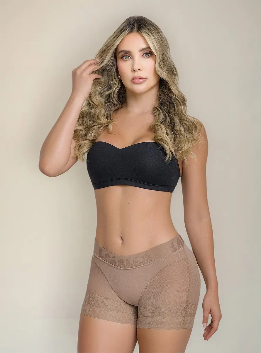 Labella Colombian Short Extra Short Listrpped Power Up Color Moka Tamanho Ch
