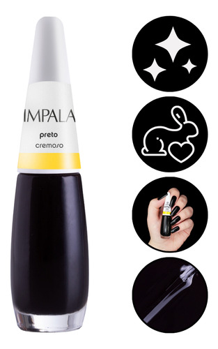 Kit 2uni Esmalte Impala A Cor Da Moda Cremoso Preto