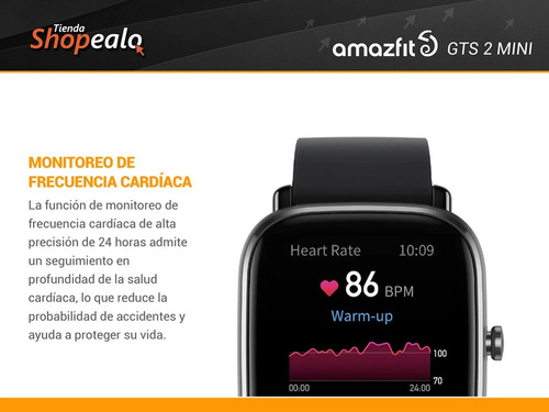 Imagen 3 de 7 de Smartwatch Reloj Amazfit Gts 2 Mini Spo2 Gps Negro Cuota -*