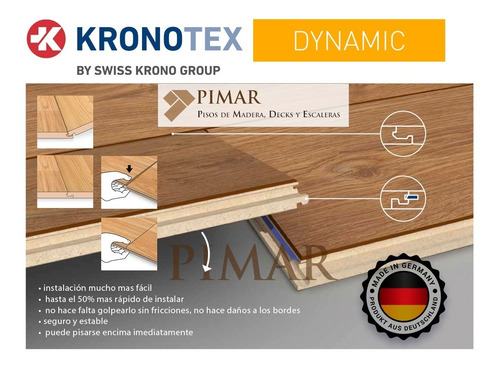 Imagen 6 de 8 de Combo Piso Flotante Kronotex 8mm Roble Trend Manta Y Zócalos