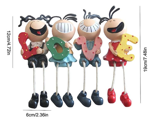 Adosio Set De 4 Lindas Figuras De Muñecas Sentadas Con Piern