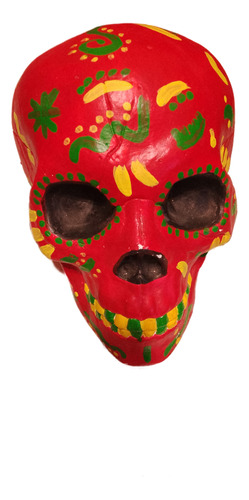 Calavera De Yeso Pintada A Mano 