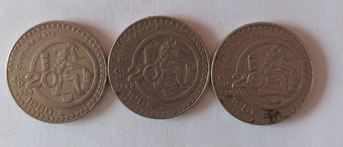 Moneda 20 Pesos Cultura Maya 1980
