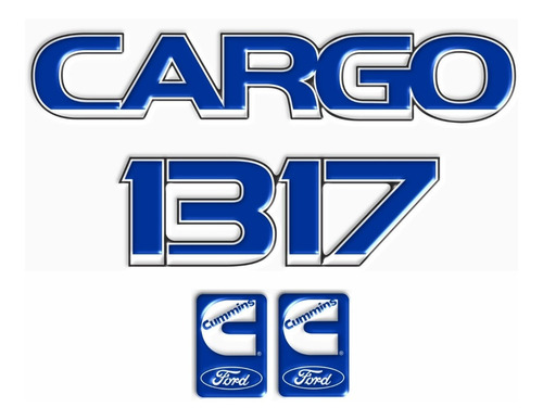 Adesivo Ford Cargo 1317 Emblema Resinado 17602 Cor Azul