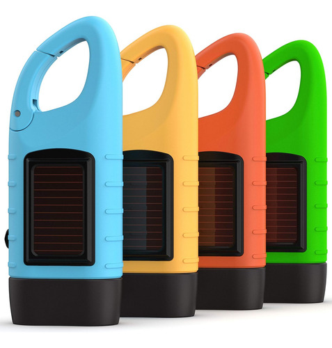 Linterna Recargable Solar Y Manivela, Led Alta Potencia