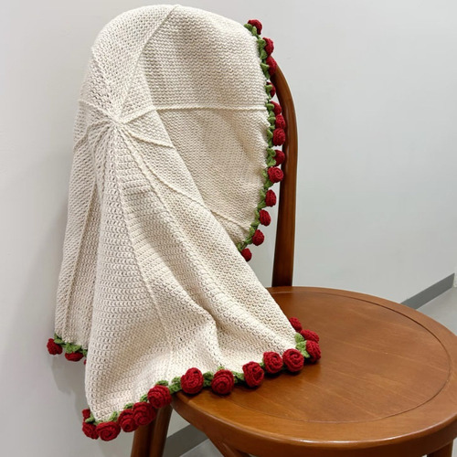 Bolsa De Material De Manta De Rosa Enganchada