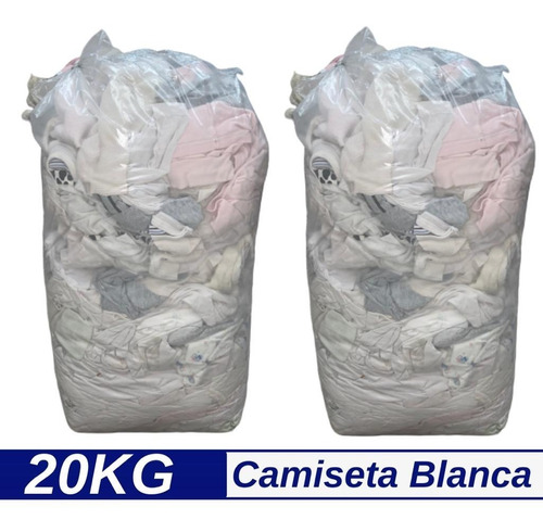 Trapos Limpieza Industrial -20kg Camiseta Blanca 100%algodón